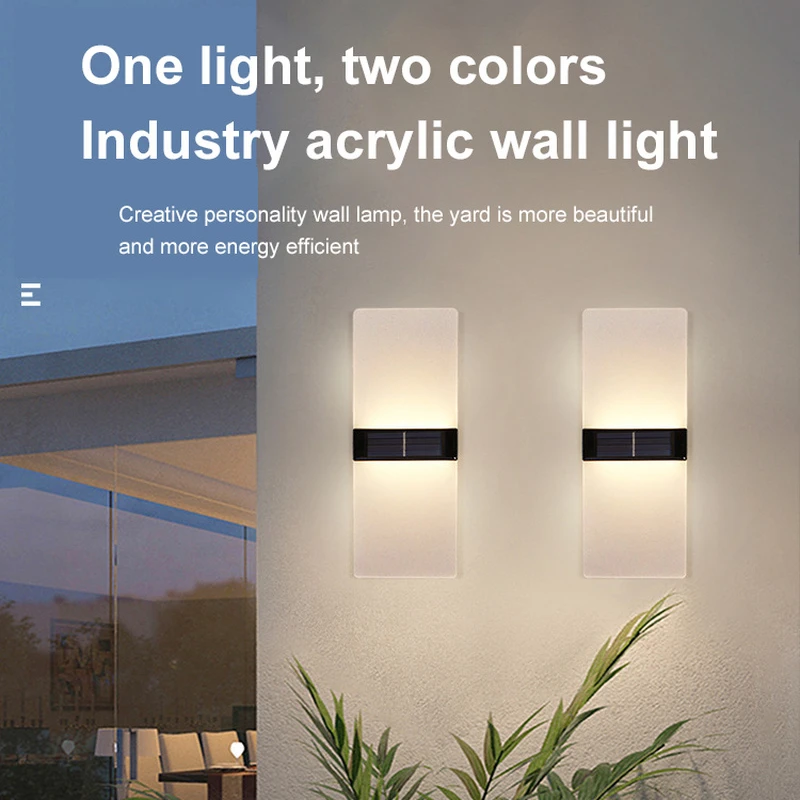 

Настенный светодиодный светильник на солнечной батарее, водонепроницаемый уличный садовый светильник для украшения стены, лестницы, корид...