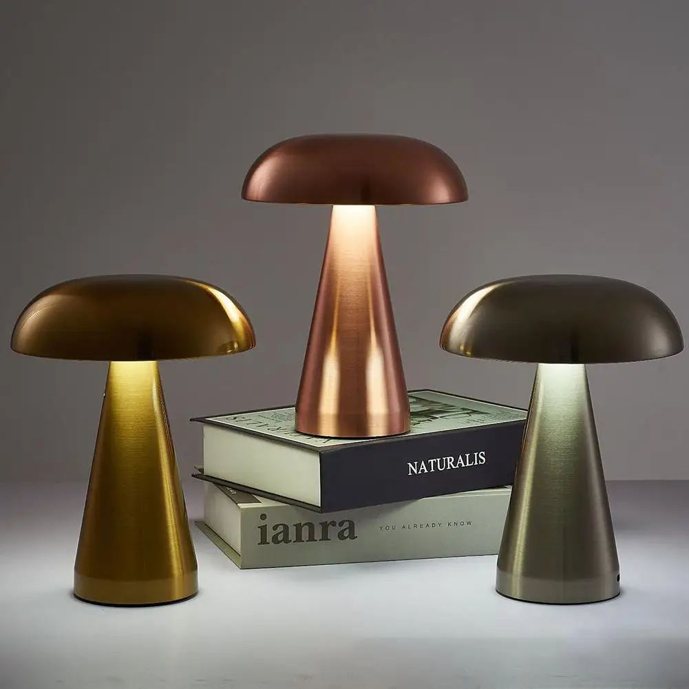 

Led Mushroom Table Lamp 3 Color Dimming 1800mah Battery Energy Saving Eye Protective Usb Night Light Dropshipping