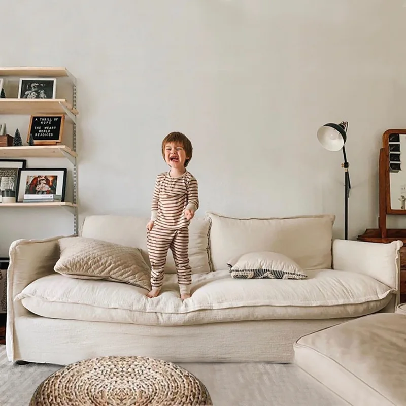 

Elion Light Luxury Waterproof and Antifouling Technology Cloth Down Sofa New Living Room Simple Japanese B&B Sofa