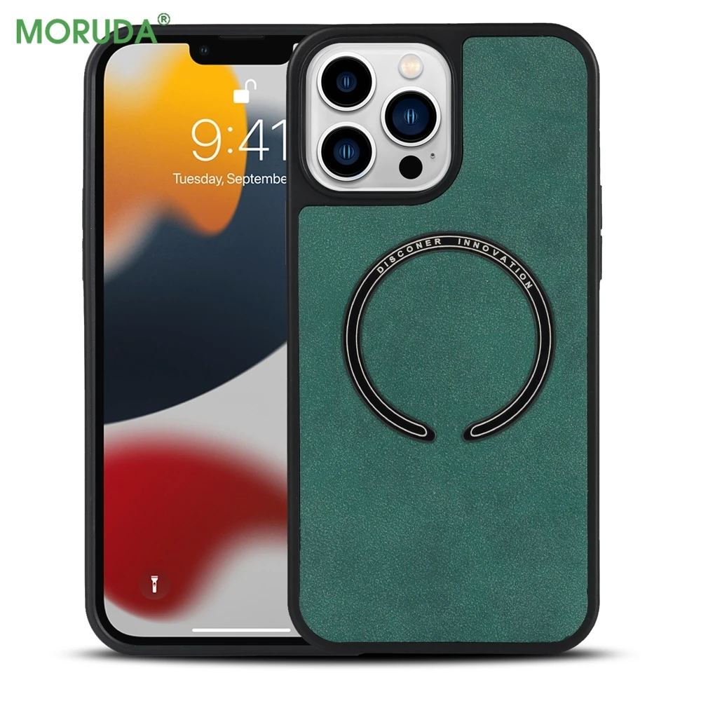 

Magnetic Wireless Charging Leather Phone Case for iPhone 13 12 11 Pro Max XsMax XR X luxury Magsafing Shockproof Soft Back Cover