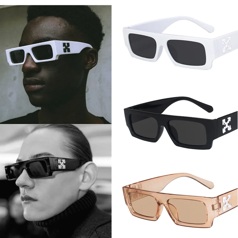 

2022 Women's Hip-hop Square Sunglasses Men Hole Design White Sun Glasses Blue Ladies Vintage Shados Eyewear UV Protection