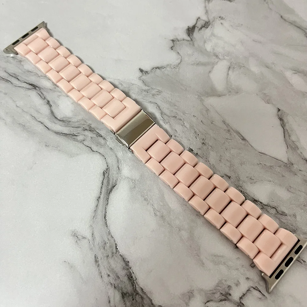 Ремешок для часов Apple Watch 44 мм белый эластичный браслет iWatch 7 SE 6 41 45 40 с бусинами