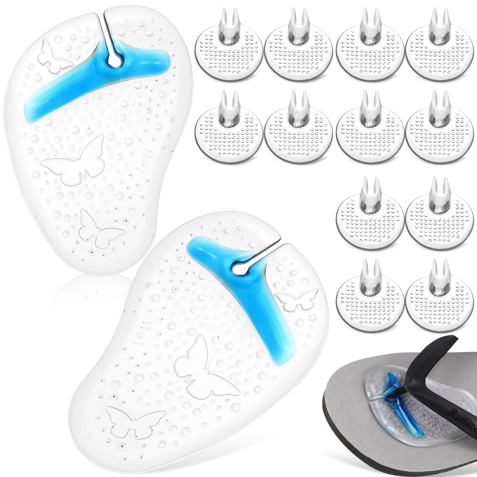 

7 Pairs Toe Cushion Sandals Thong Protectors Gel Cushions Pad Insoles Foot Guards
