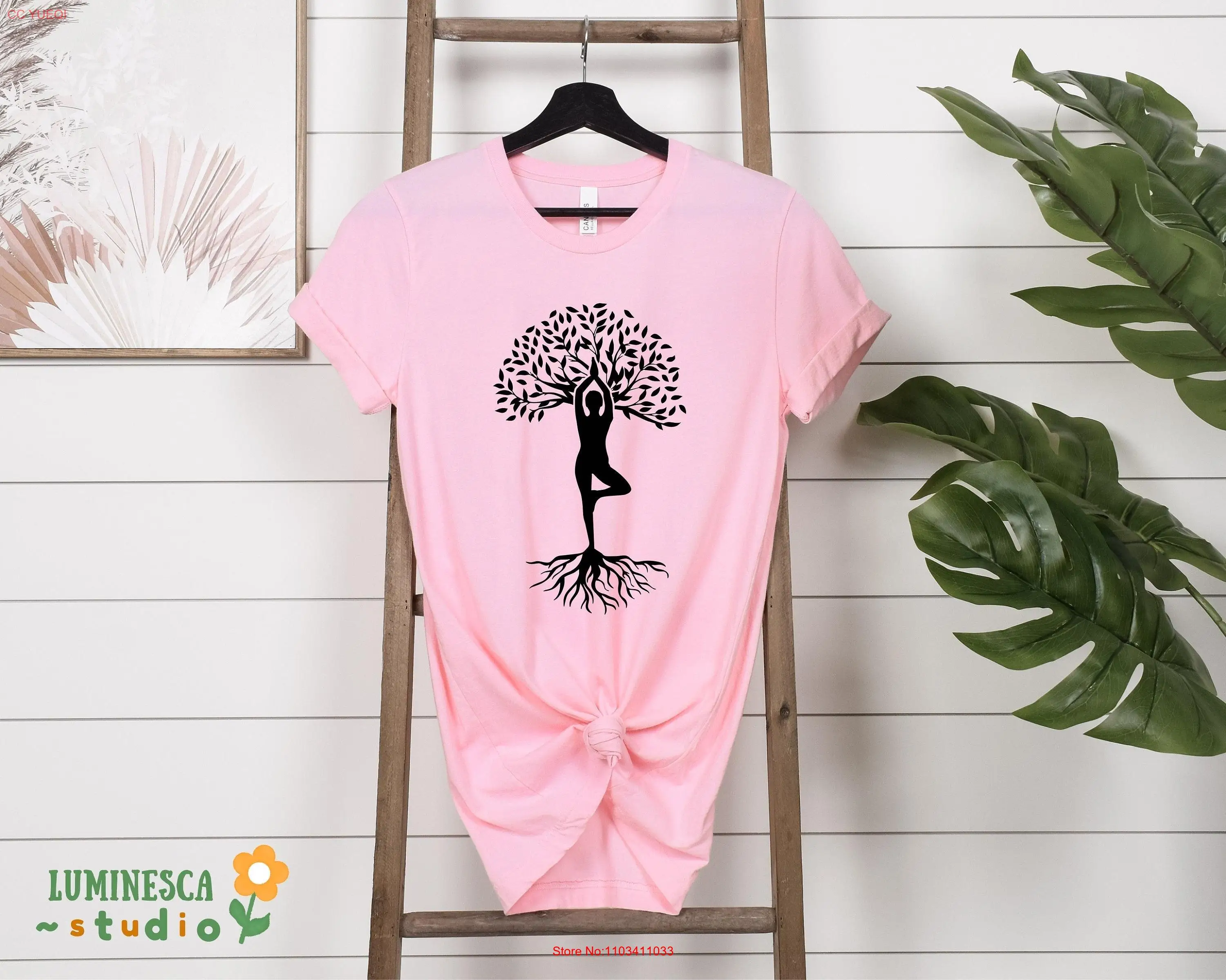 Yoga Tree T Shirt for Women Exercise Pose Lover long or short sleeves