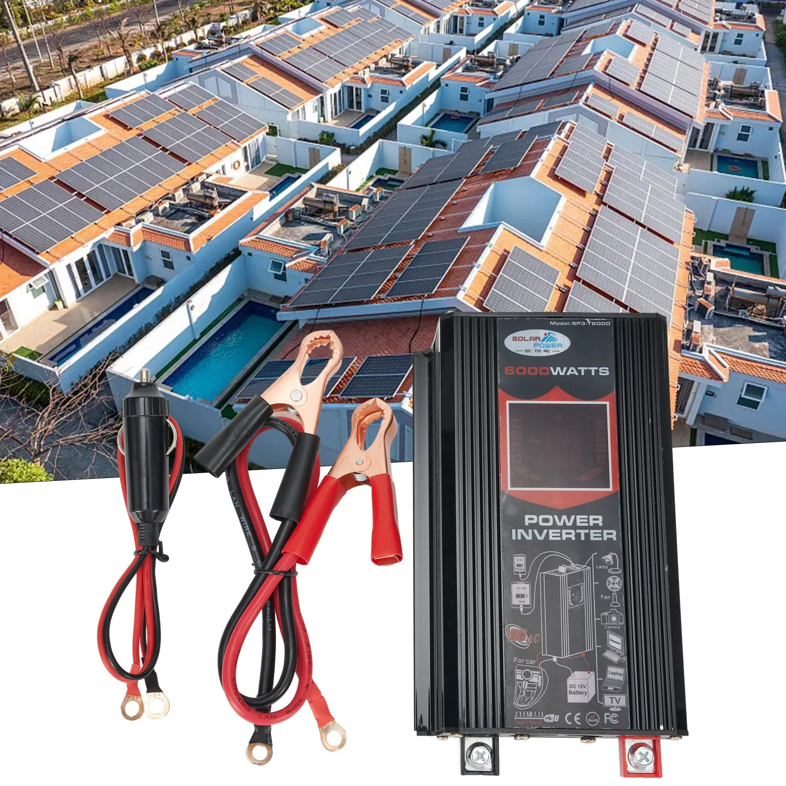 Преобразователь напряжения инвертор постоянного тока 12 В в переменный ток 110