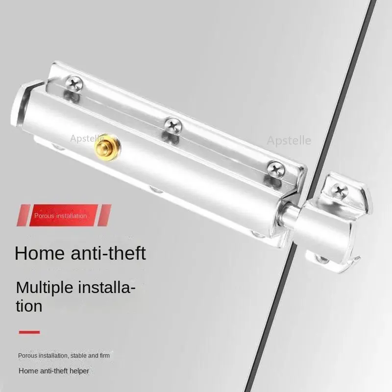 

3/4/inch Automatic Zinc Alloy Door Latch Barrel Bolt Hasp Stapler Gate Lock Safety Easy To Install for Bathroom Washroom