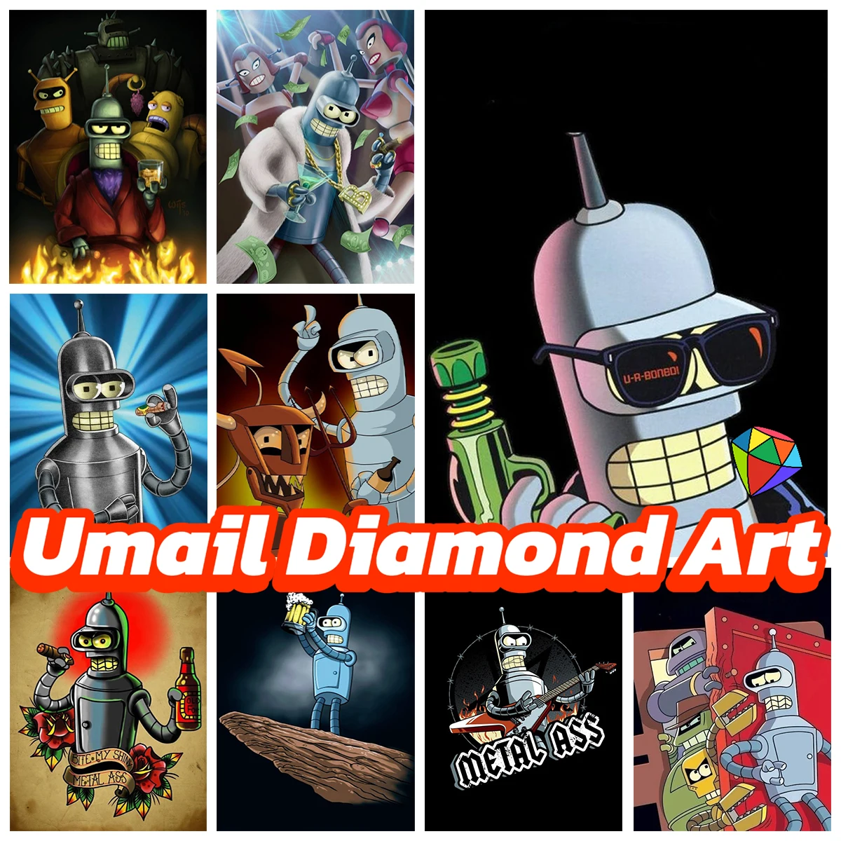 F-футуристима 5D алмазная живопись робот аниме Сделай Сам полный