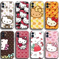 japan anime hello kitty funda phone case for iphone 11 13 12 pro max 12 13 mini x xr xs max se 2020 7 8 6s plus celular unisex