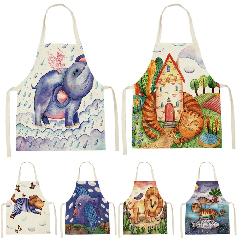 

1 шт., Кухонный Фартук с мультяшным животным, 55 х68 см