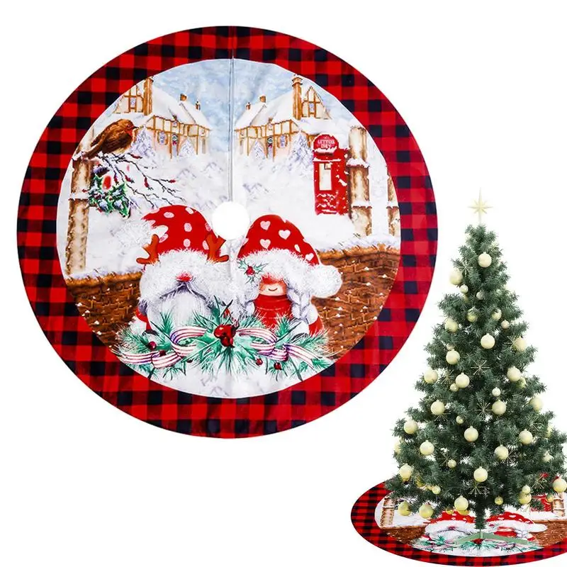 

2024 Cross Border Christmas Tree Skirt Santa Claus Snowman Xmas Tree Carpet Attractive Red New Year Home Party Skirts Decoration