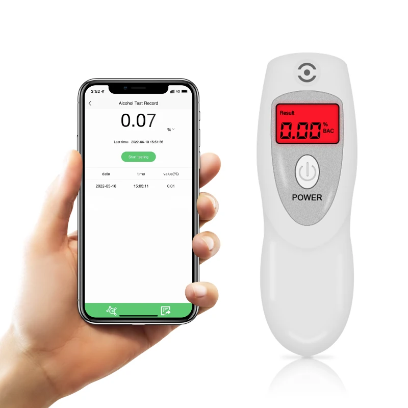 Фото Discoutn Новейший аНАЛИЗАТОР BT & APP BAC & Mg/L BREATHALYZER ALCOHOL TESTER AT-642B, для европейских, американских и японских рынков №1