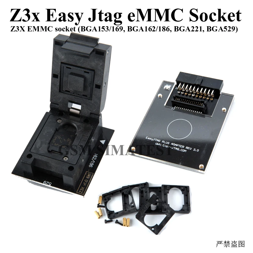 Адаптер Z3X легкий JTAG PLUS BOX eMMC BGA153/169 BGA162/186 BGA221 BGA529 |
