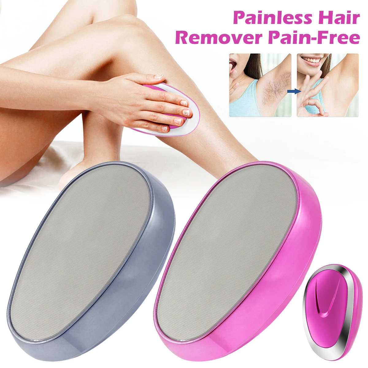 

Painless Hair Remover Pain-Free Hair Removal Equipment Reusable Nano Glass Hair Remover Safe Hair Removal Tool for Arm Leg Back