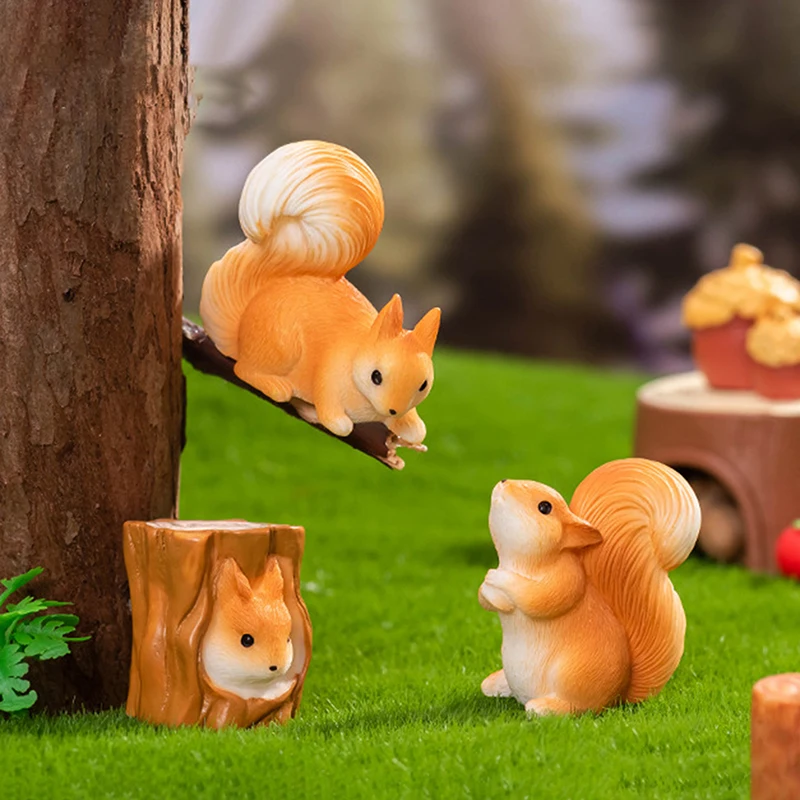 Милая смоляная мини-фигурка белки сосновые шишки кавайные аксессуары украшение