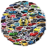50 pcs supercar racing stickers personality travel trolley case waterproof cartoon personality sports car fashion diy stickers