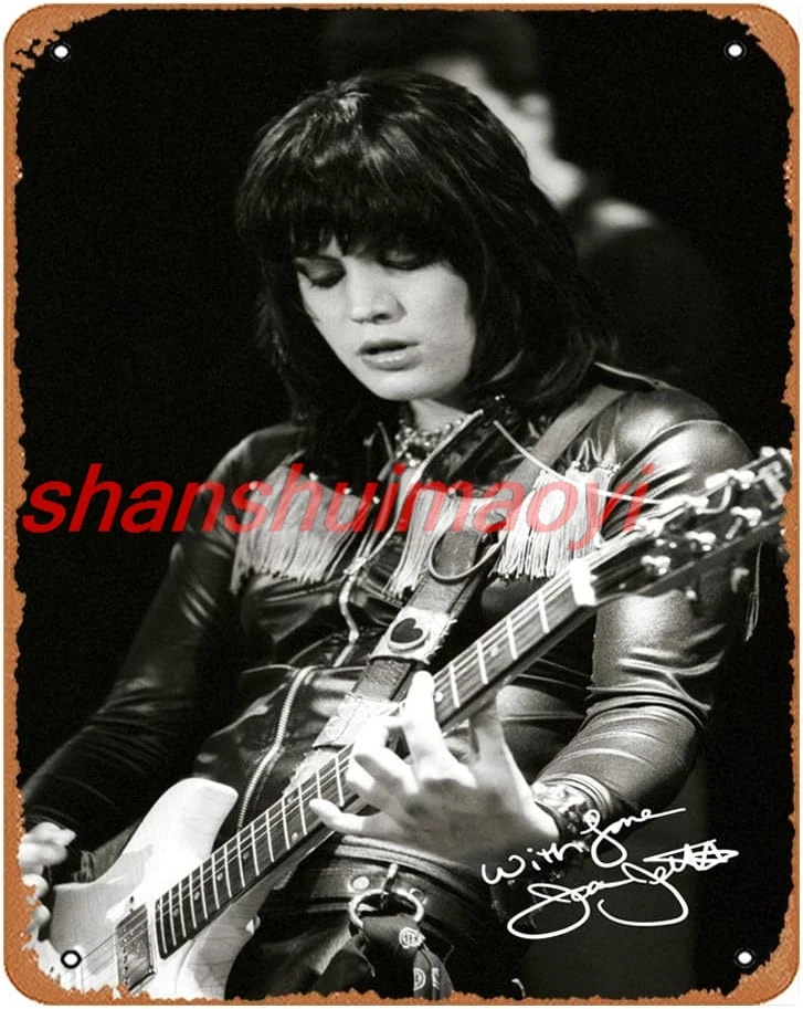 Винтажная жестяная вывеска Джоан Джетт с предварительно подписью