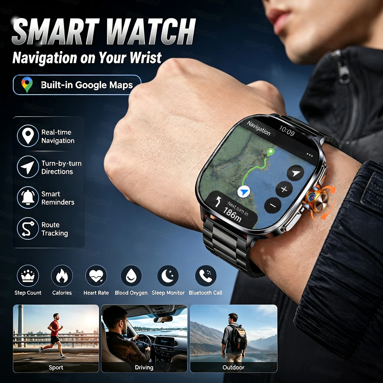 Фото Новые умные часы с поддержкой 4G и 5G, 2.4-дюймовый AMOLED-экран, слот для SIM-карты, GPS, Wi-Fi, модель 190 °   Смарт-часы Android с вращающейся камерой для игр №4