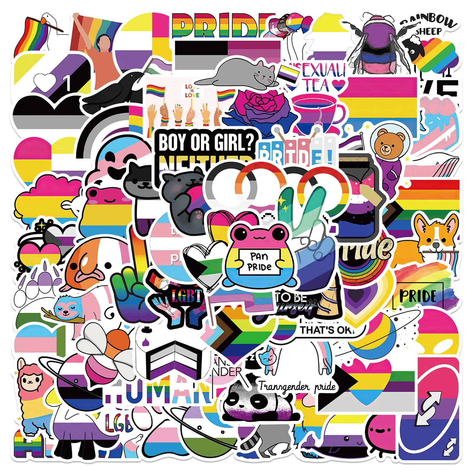 

100pcs Mixed Gender Color Graffiti Personality Cool Stickers