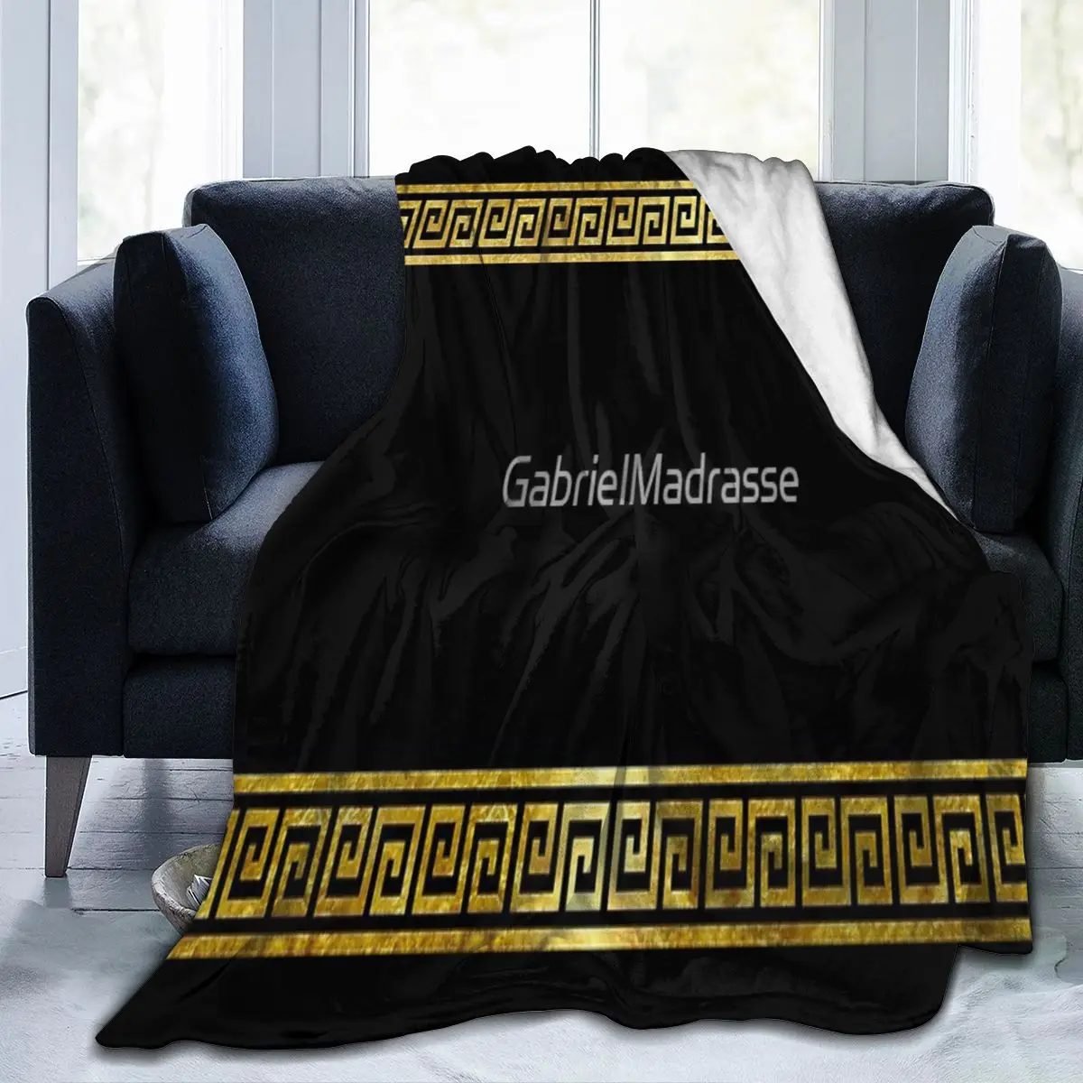 Ультрамягкое Флисовое одеяло 1695 с геометрическим рисунком в греческом стиле