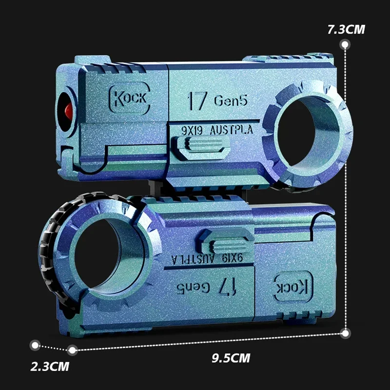 Фото 1 шт., мини-пистолет EDC с двойной головкой, Glock, мини-пистолет из сплава, мягкая пуля, пистолет, гироскоп на палец, креативная игрушка №5