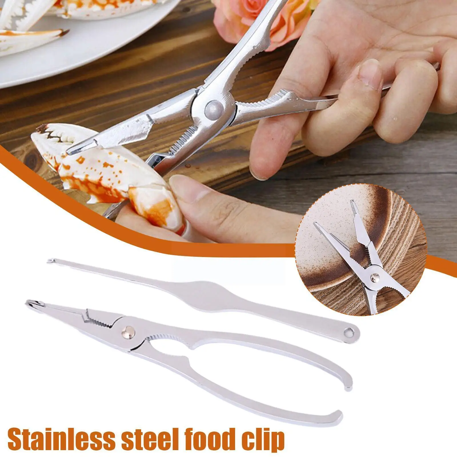 

Steel Food Clip Crab Special Clip Kitchen Clip Eating Crab Special Clip Crab Eating Tool Tool B3O6