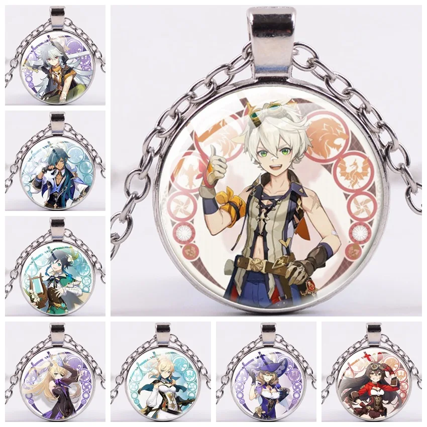 

Game Genshin Impact necklace time gem god eye pendant collarbone chain cosplay jewelry props men and women holiday gifts