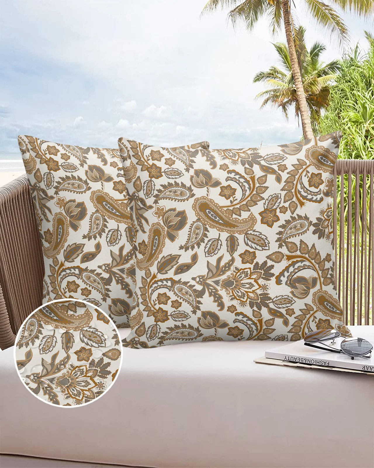 

Наволочка для дивана с принтом мандала, винтажный цветочный Пейсли, набор водонепроницаемых наволочек для отеля, хлопковая льняная наволоч...