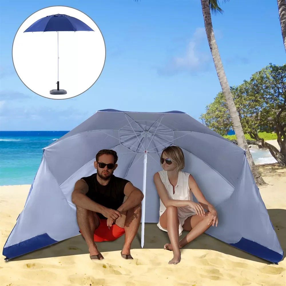 

Зонт Outsunny beach с магазином, 2021, зонт для кемпинга, 2 функции для защиты от УФ-лучей, зонт для внутреннего дворика, основа для внутреннего дворик...