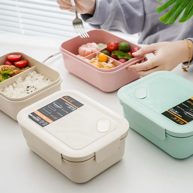 

Portable Lunch Box For School Kids Plastic Snack Food Fruit Storage Container Microwave Leak-Proof Bento Box Japanese Style