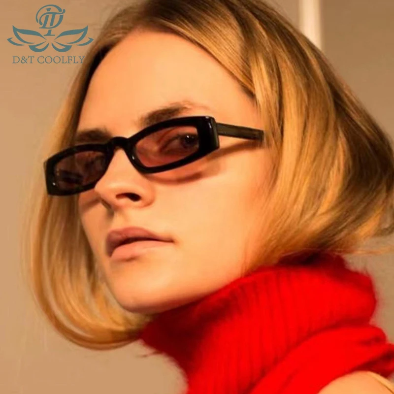 

D&T 2023 New Fashion Slender Sunglasses Women Men Rectangle Vintage Trending Product PC Lens Frame Model Casual Eyewear UV400