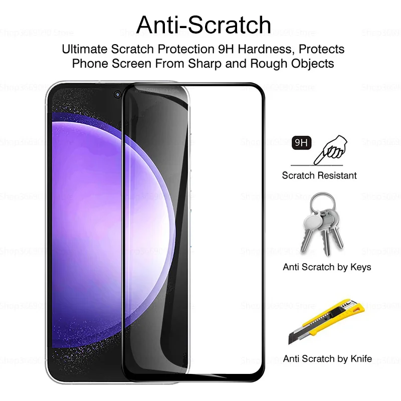 3 шт. защитная пленка с полным покрытием Galaxy S23 черный край для Samsung S21 FE S23FE 5G