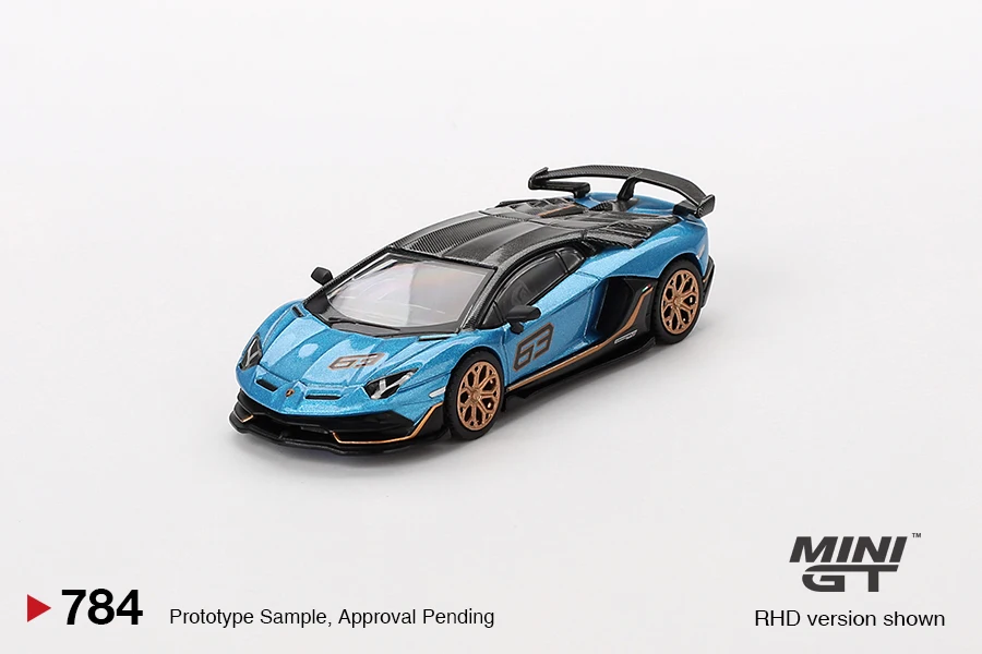 MINIGT 1:64 Lamborghini Aventador SVJ 63 Blu Aegir MGT00784-CH автомобильные игрушки из сплава литая под