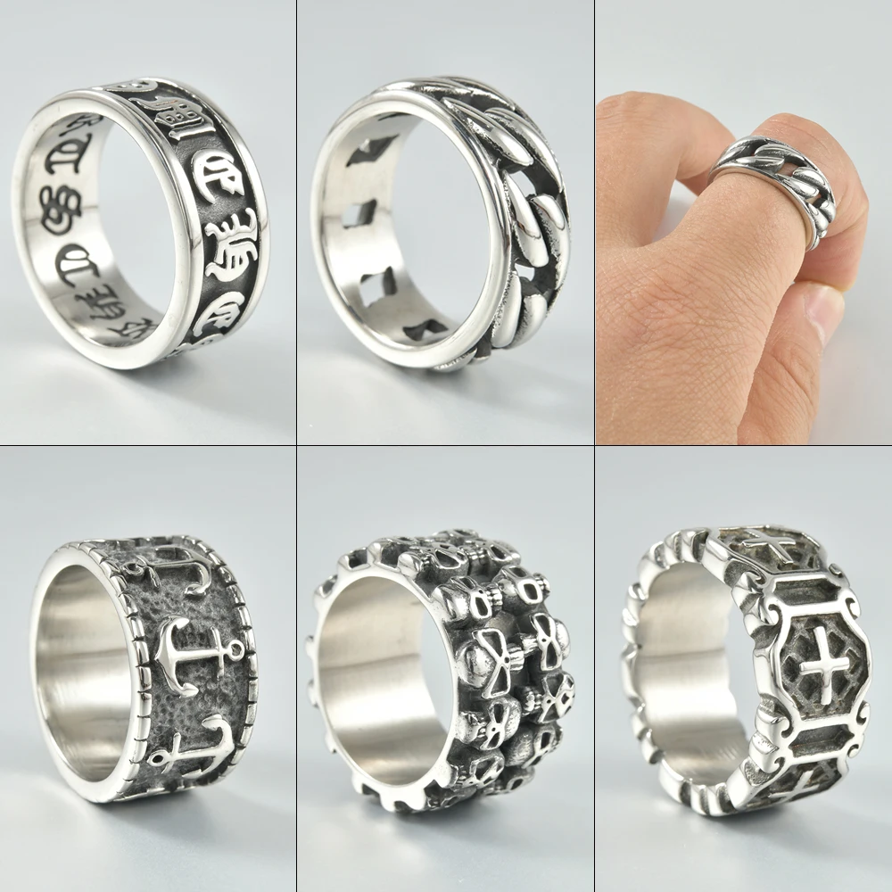 1 шт. глянцевые мужские кольца из хирургической стали