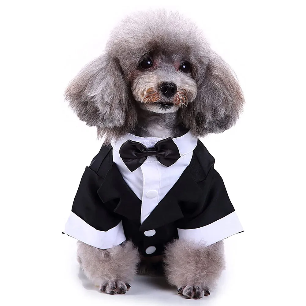 

Dog Shirt Puppy Clothes Pet Wedding Suit Formal Tuxedo Cat Dog Wedding Attire Dress Up Cosplay Prince Costume Gentleman Apparel