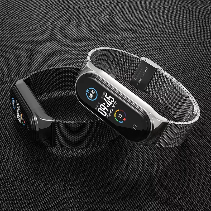 

Strap For Xiaomi Mi Band 6 5 4 3 Watch Band Stainless Steel Milan Card Deduction Universal Metal Strap High Quality
