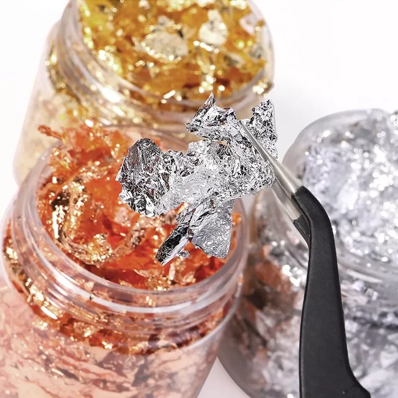 

Luxury Shiny Gold Leaf Flake Resin Epoxy Mold Art Decoration Gold Foil Fillings Materials Gilding Decor Jewelry Making Tool