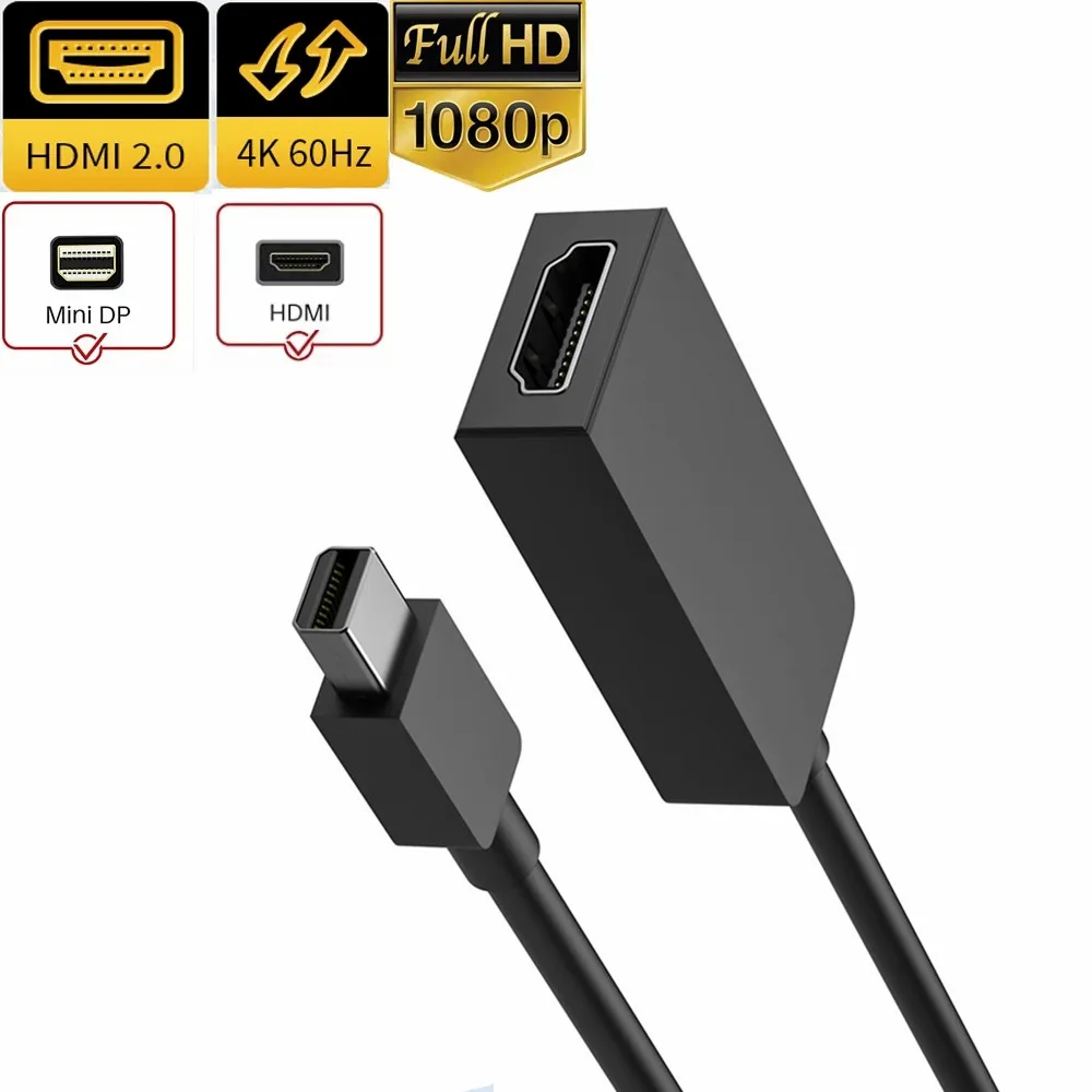 Active Mini DisplayPort-HDMI 2 0 кабель DP-HDMI 4K @ 60Hz 1819 для Microsoft Surface Pro 6/4/3 Book