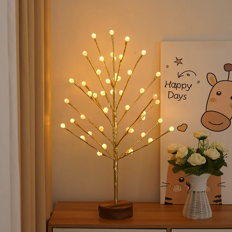 

Crack Bead Tree Lamp Led Christmas Party Layout Landscape Luminous Tree Interior Modeling Ornaments Home Decorative Lamp