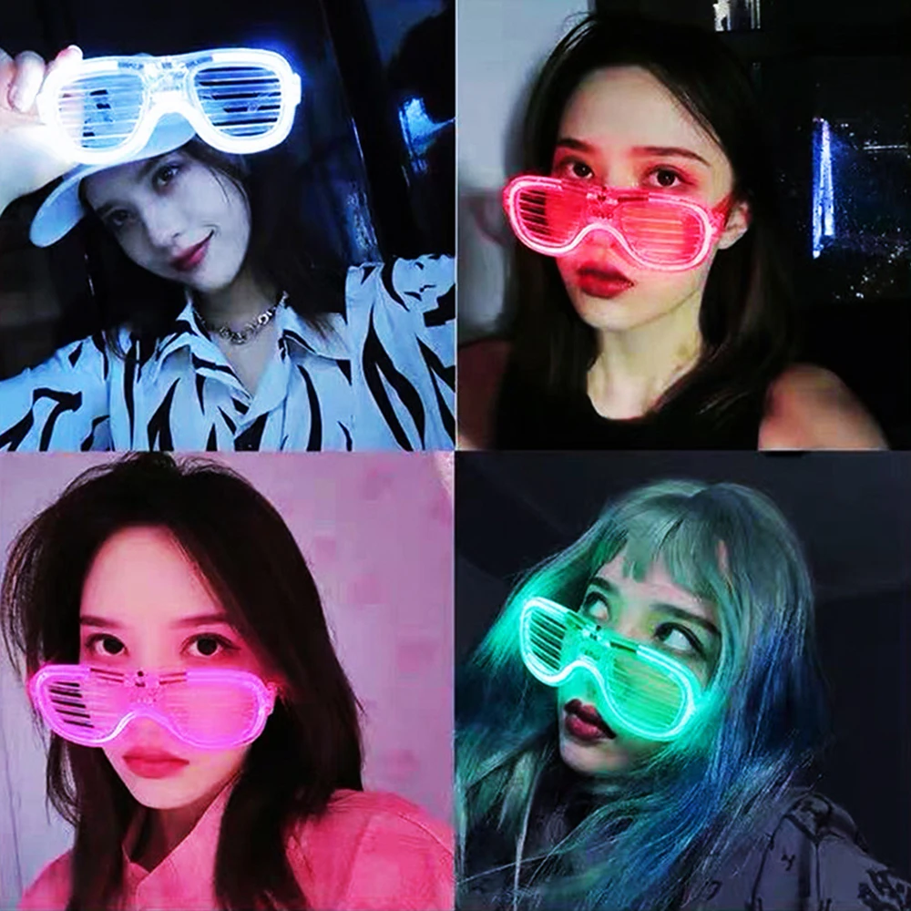 

СВЕТОДИОДНЫЕ светящиеся очки 5 шт./лот, реквизит для бара, концерта, флуоресцентные светящиеся ночные реквизиты для фотографий, пластиковый ...