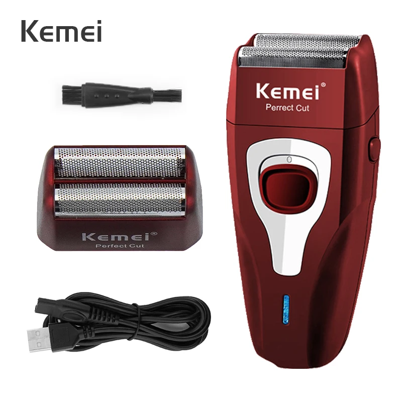 

KEMEI Rechargeable Electric Shaver for Men Foil Head Beard Trimmer Rotary Motor Electric Razor Balds Head Shaving Machine 40G