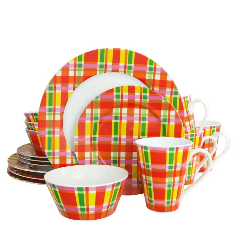 

Oui by Multicolored 16 Piece Porcelain Dinnerware Set