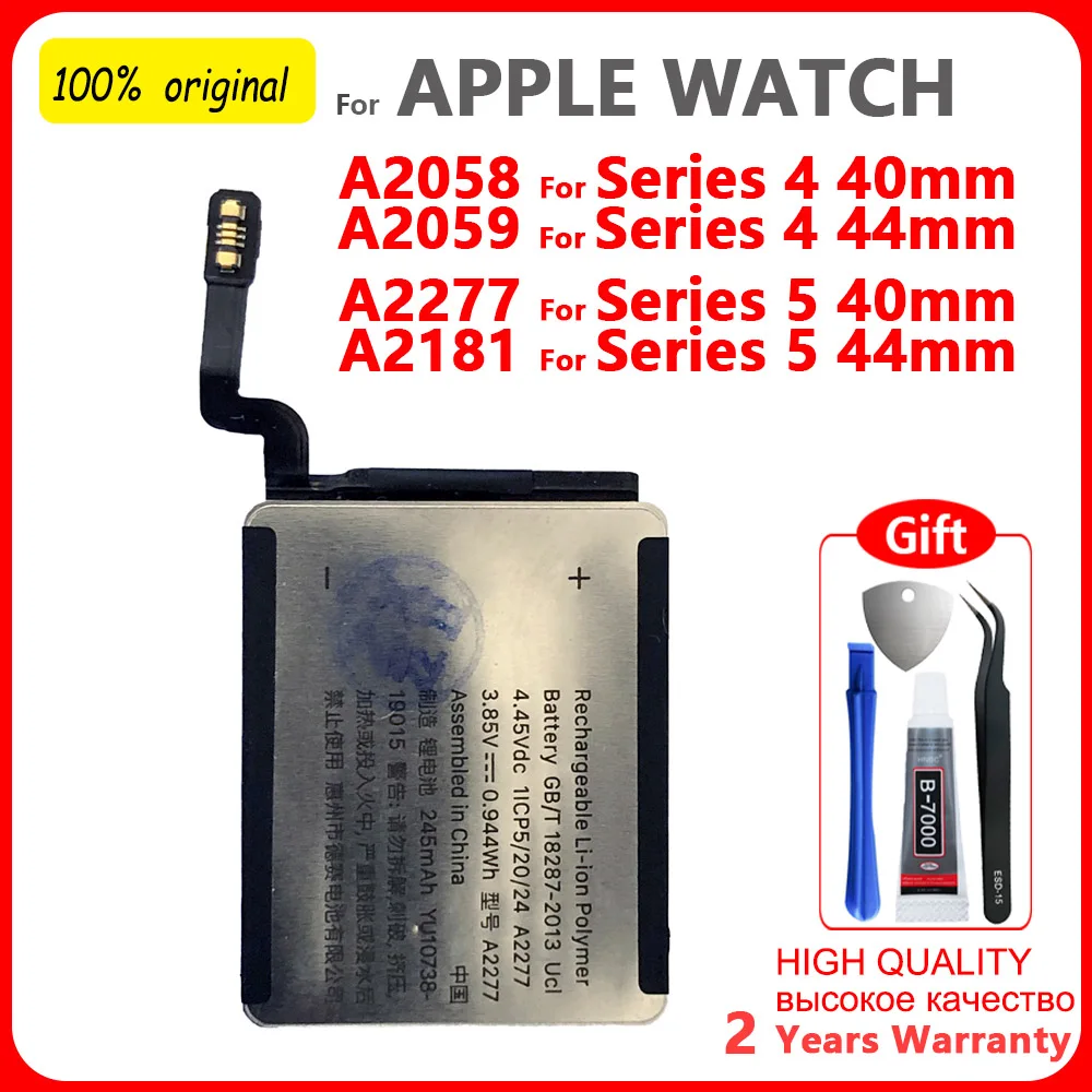 Genuine Replacement A2058 A2059 A2277 A2181 For APPLE Watch iwatch Series 4 5 S4 S5 40mm 44mm Recharegeable Watch Batteries Tool