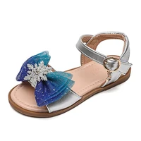 girls pink bow sandals kids mesh shiny wedding flower children princess non slip kids flat sandals 2022 girls summer beach shoes