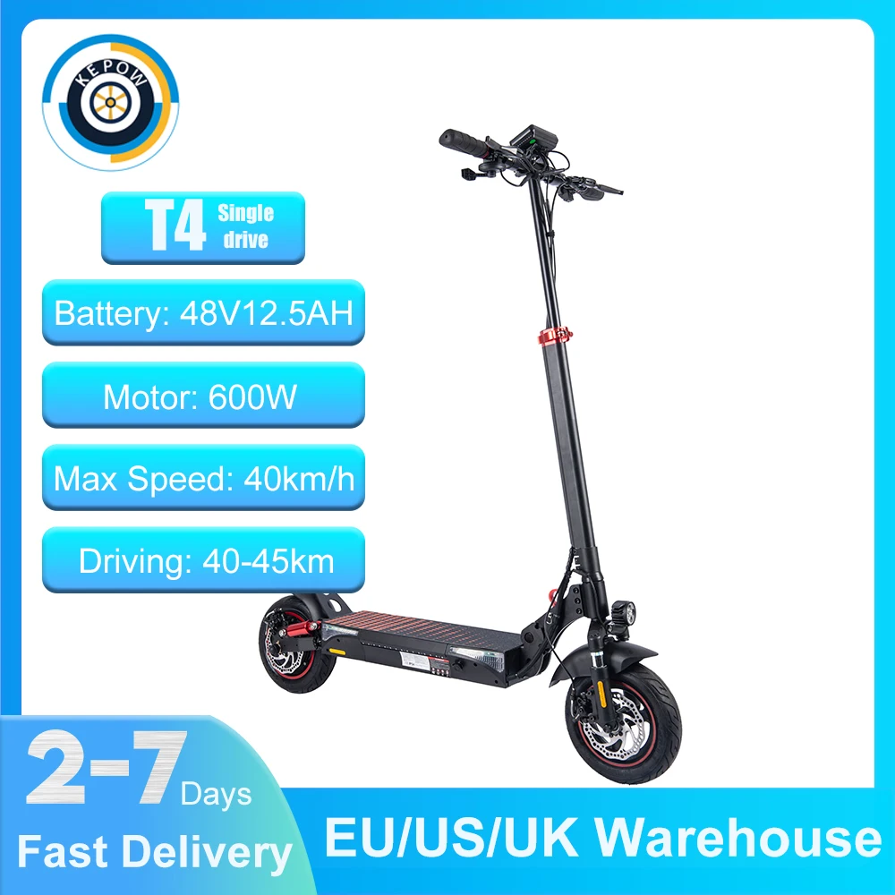 

EU Stock Kepow T4 12.5AH Electric Scooter Powerful 600W Electric Kick Scooter 10inch OFFroad Tire Foldable E-Scooter 45Km/H