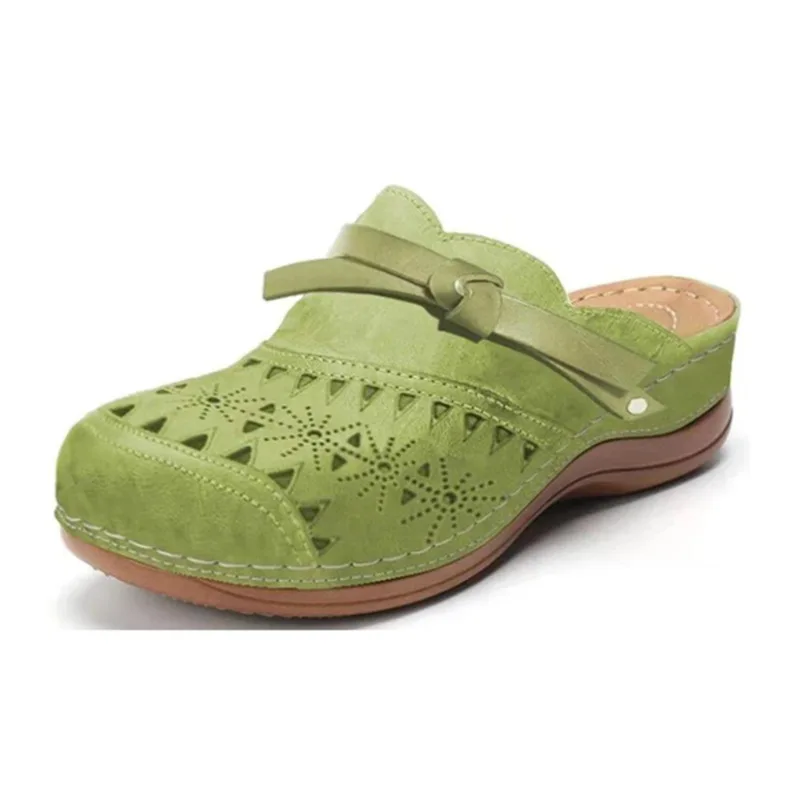 

Fashion Summer New Women's Shoes Bow Hollow Toe Cap Flat Sandals Comfortable Women Slippers Outdoor Beach Sports Shoes 2023