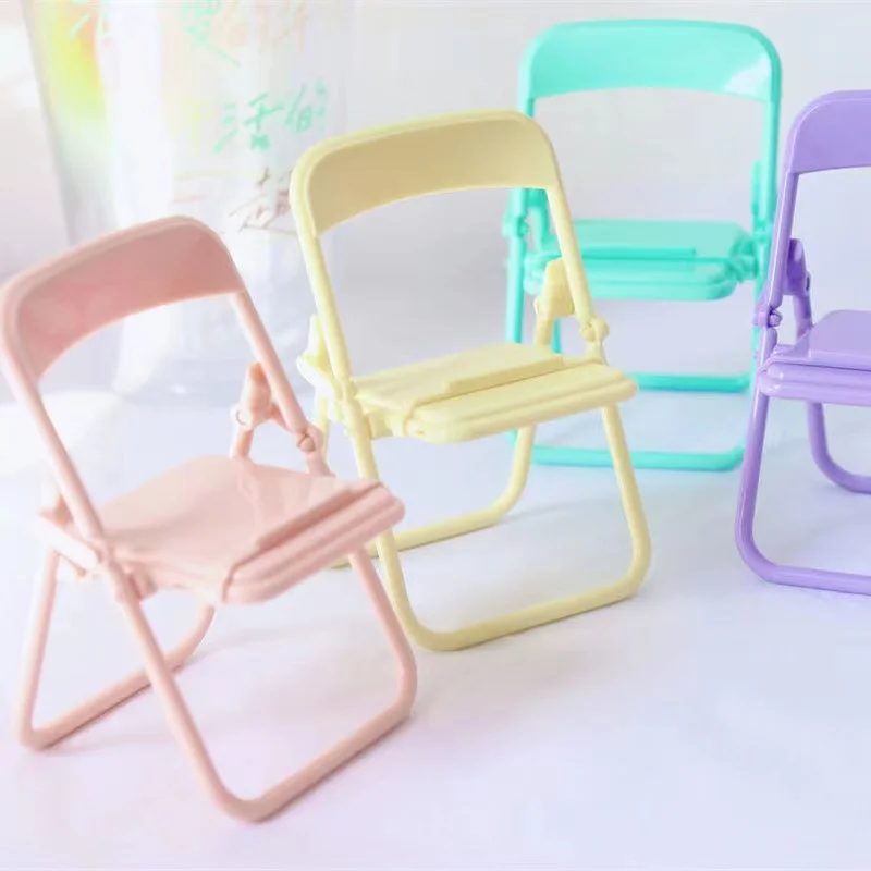 portable mini mobile phone stand desktop chair stand 4 color adjustable macaron color stand foldable shrink decoration decoratio free global shipping