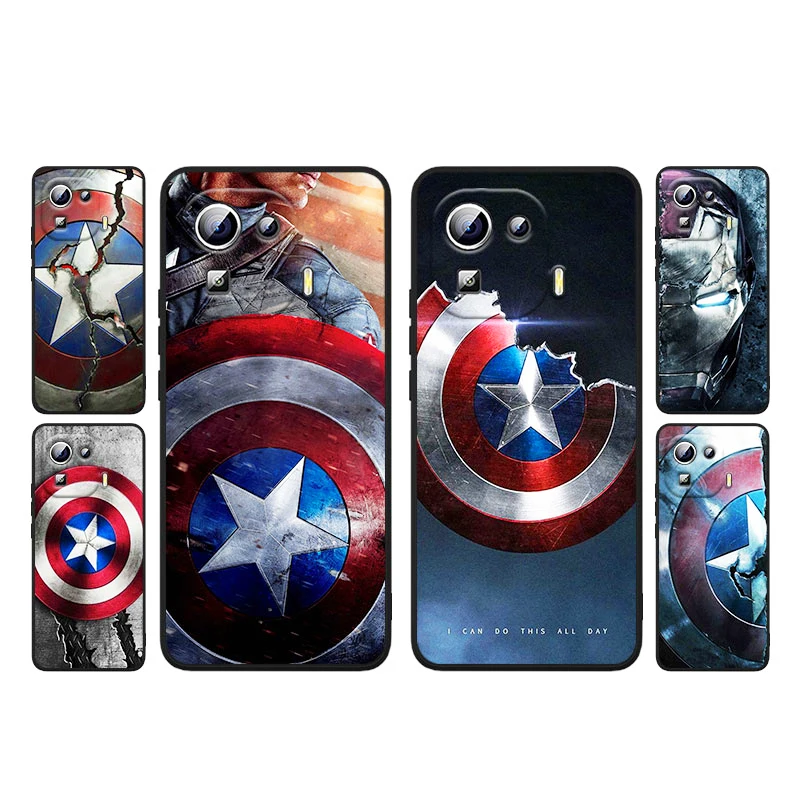 

Avengers Shield Marvel Phone Case Xiaomi Mi 12 12X 11T 11 11i 10i 10T 10S Note 10 9 Lite Ultra 5G Silicone TPU Cover