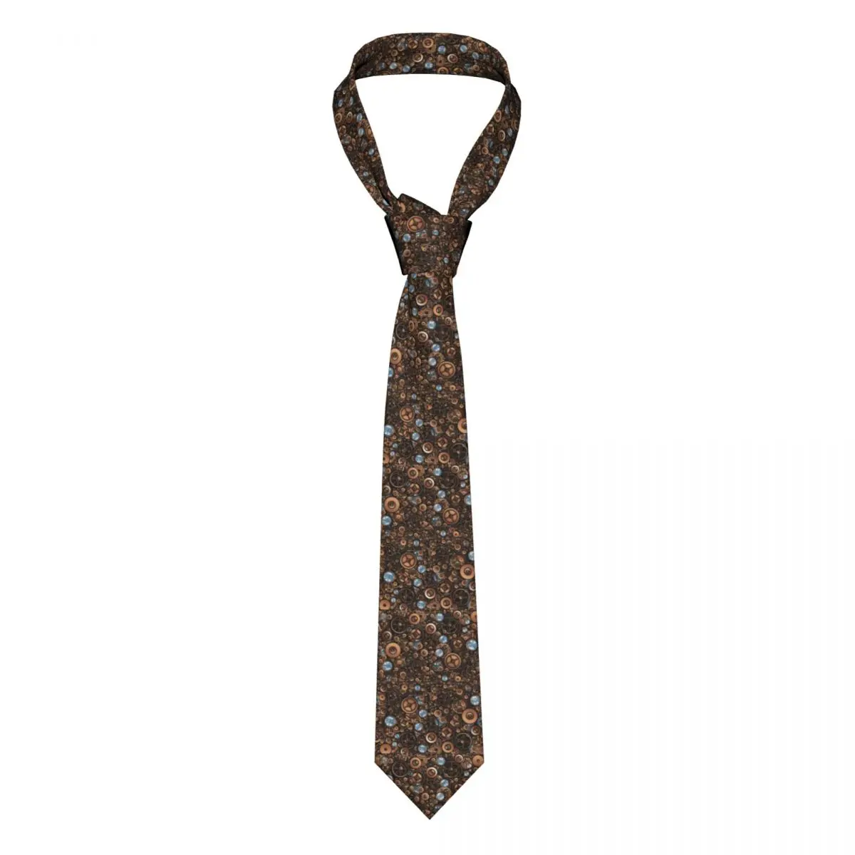 

Steampunk Gear Tie Steam Punk Glasses Vintage Style Men Printed Neck Ties Accessories Shirt Party Polyester Silk Cravat