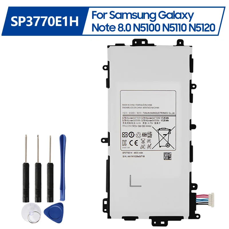 

Replacement Battery SP3770E1H For Samsung GALAXY Note 8.0 N5100 N5110 N5120 Rechargeable Tablet Battery 4600mAh