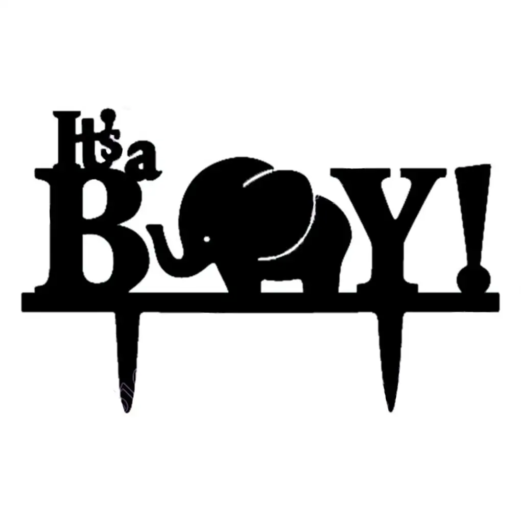 

Acrylic Elephant It's A Boy Baby Shower Cake Topper Cake Stand Decoration